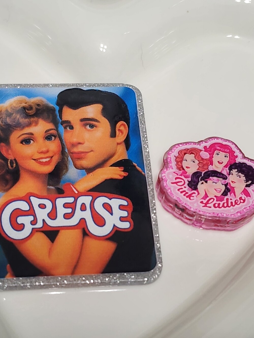 Pink Classic Movie Flatback Focal Bead Badge Keychain Crafts Beaded‎ Pen Magnet